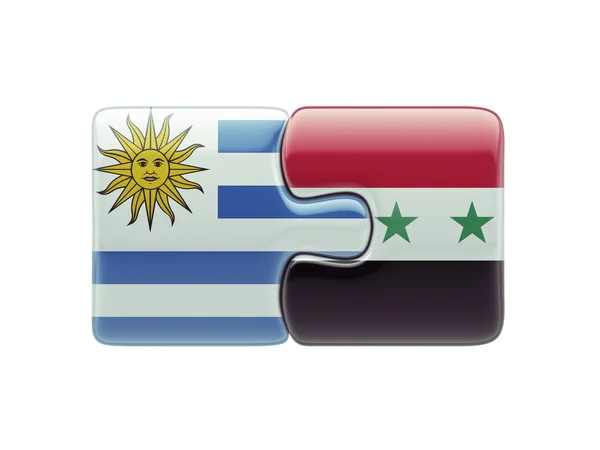 Syrien Uruguay pussel koncept — Stockfoto