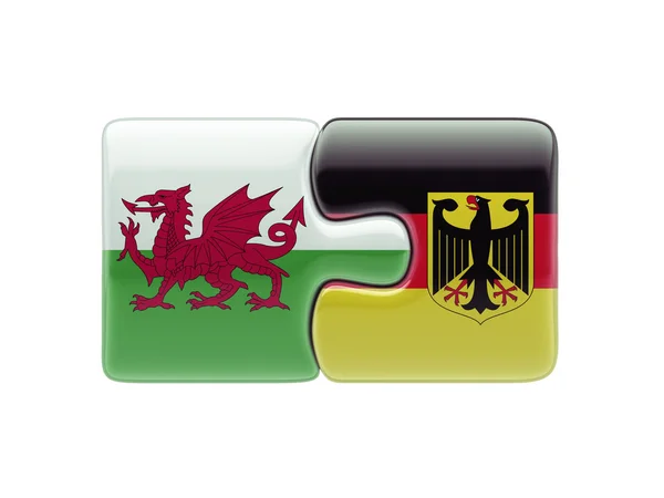 Wales Německo Puzzle koncept — Stock fotografie