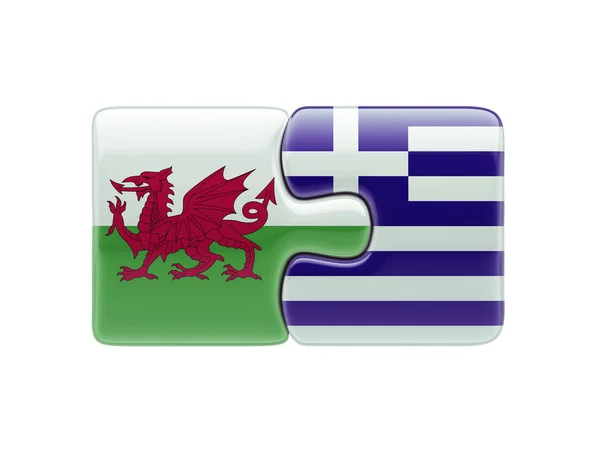 Wales Grekland pussel koncept — Stockfoto