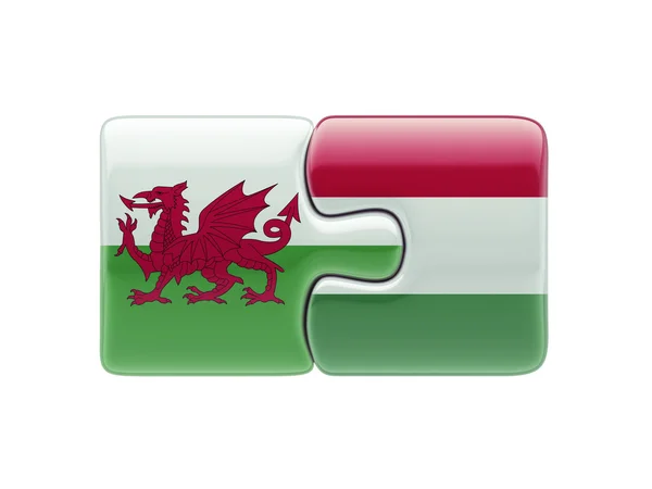 Wales Hungary  Puzzle Concept — Stock Photo, Image
