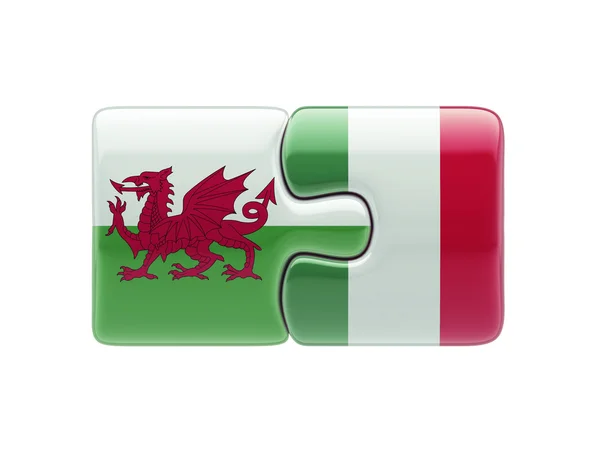 Wales Italy  Puzzle Concept — Stock Photo, Image