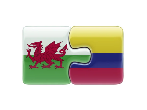 Wales Colômbia Puzzle Concept — Fotografia de Stock