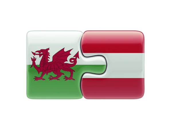 Wales Oostenrijk puzzel Concept — Stockfoto