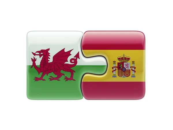 País de Gales Espanha Puzzle Concept — Fotografia de Stock