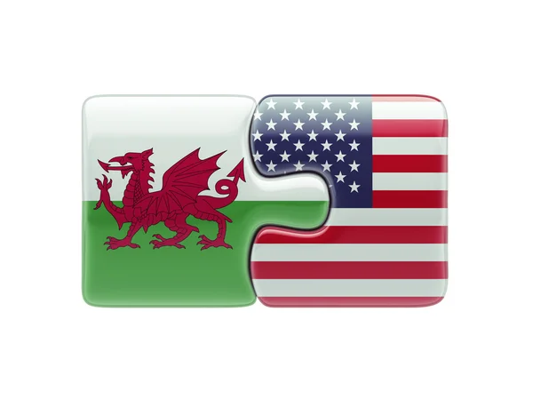País de Gales Estados Unidos Puzzle Concept — Fotografia de Stock