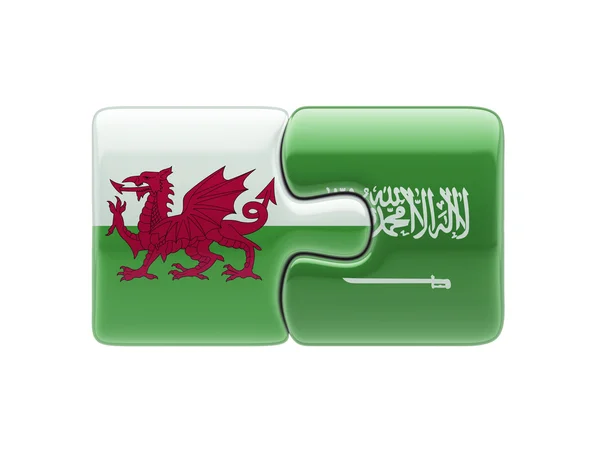 Saudi Arabia Wales  Puzzle Concept — Stock Photo, Image
