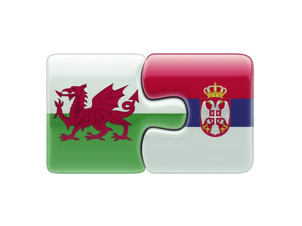 Serbia Galles Puzzle Concept — Foto Stock