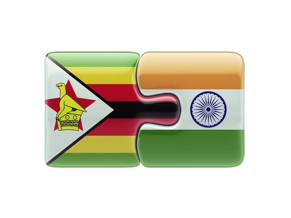 Zimbabve Hindistan bulmaca kavramı — Stok fotoğraf