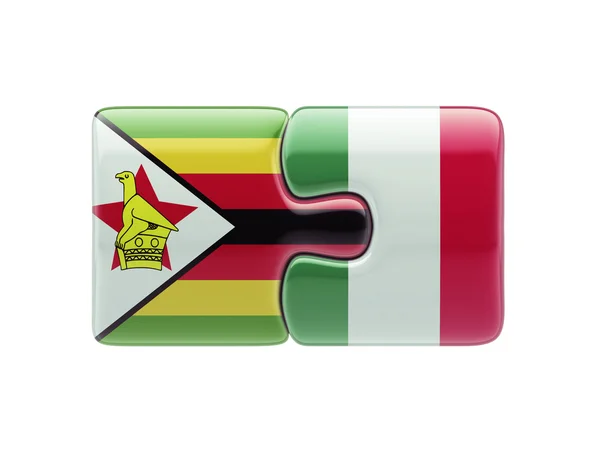 Zimbabwe Italia Puzzle Concepto — Foto de Stock