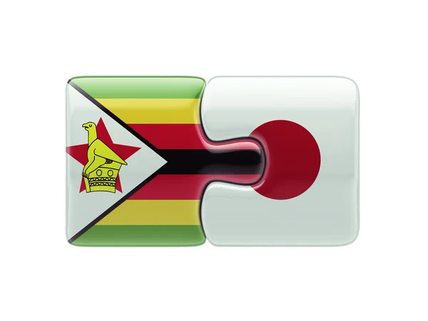 Zimbabwe japan puzzle konzept — Stockfoto