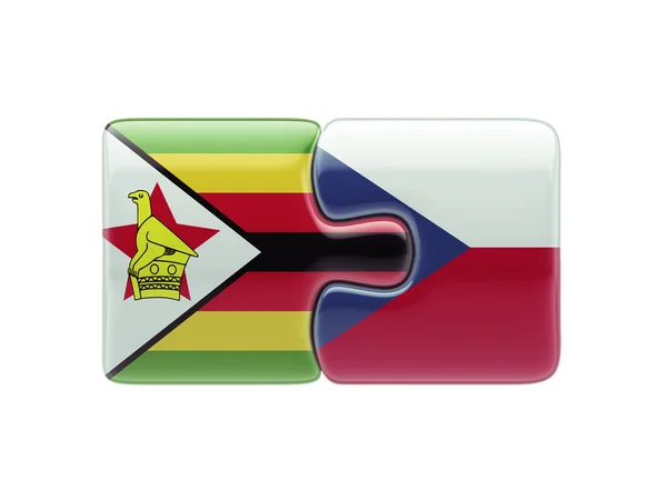 Zimbabwe Czech Republic  Puzzle Concept — Stock Photo, Image