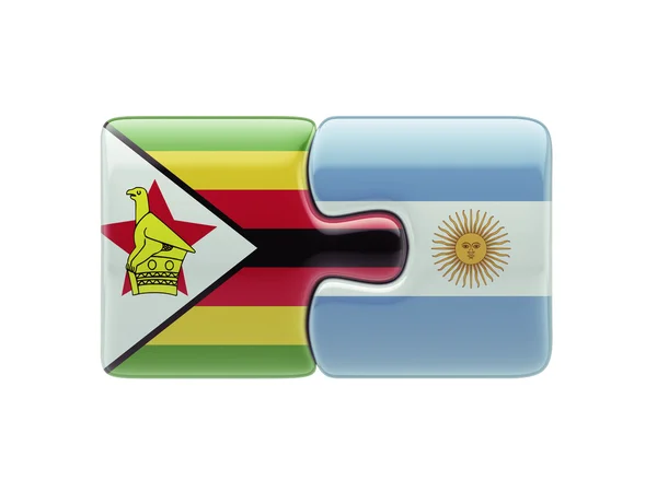 Zimbabwe Argentina pussel koncept — Stockfoto