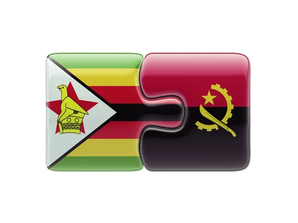 Zimbábue Angola Puzzle Concept — Fotografia de Stock