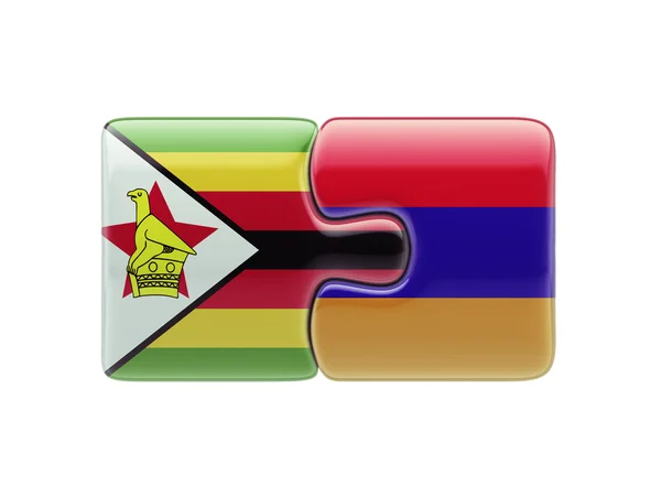 Zimbabwe Armenia Puzzle Concepto — Foto de Stock