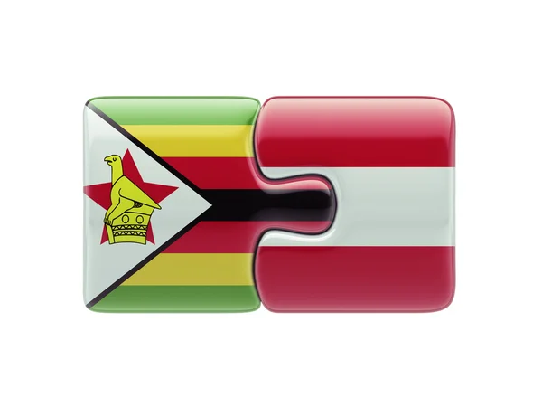 Zimbabwe Austria Puzzle Concepto — Foto de Stock