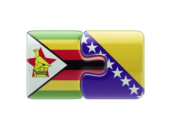 Zimbabwe Bosnia y Herzegovina Puzzle Concept — Foto de Stock