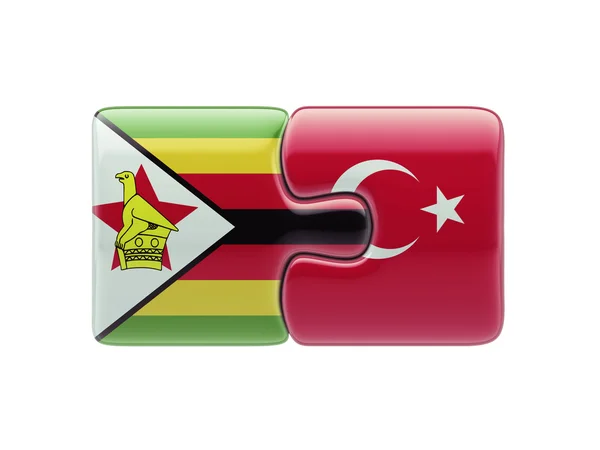 Zimbabwe Turkey  Puzzle Concept — Stock Photo, Image