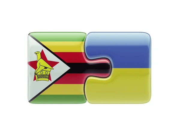 Zimbabwe Ucrania Puzzle Concepto — Foto de Stock