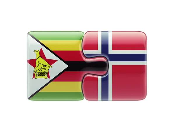 Noruega Zimbabwe Puzzle Concepto — Foto de Stock