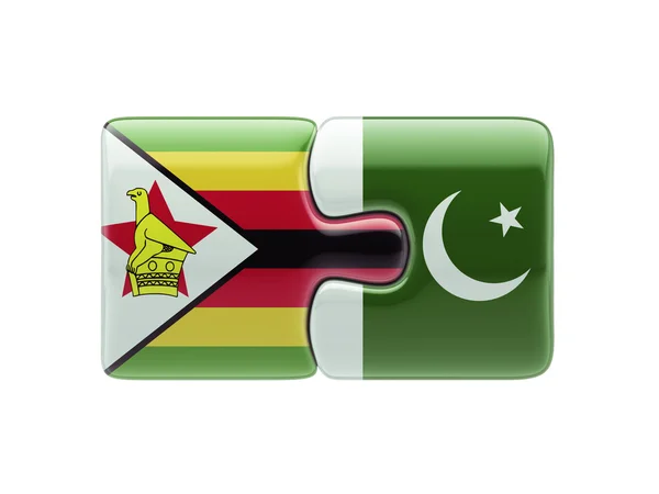 Pakistan Zimbabwe  Puzzle Concept — Stock Photo, Image