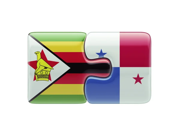 Panamá Zimbabwe Puzzle Concepto — Foto de Stock