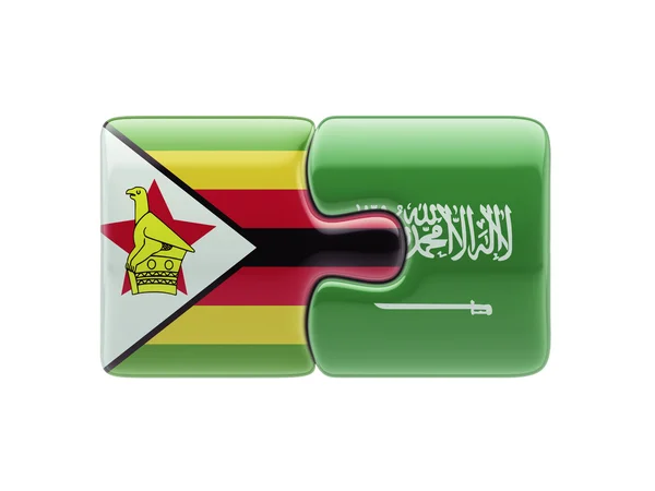 Saudi Arabia Zimbabwe  Puzzle Concept — Stock Photo, Image