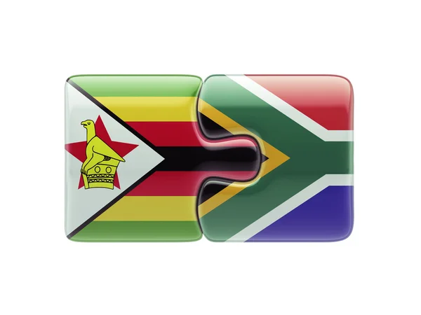 Sudafrica Zimbabwe Puzzle Concept — Foto Stock