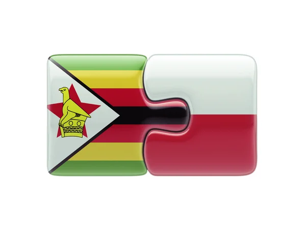 Poland Zimbabwe  Puzzle Concept — Stock Photo, Image