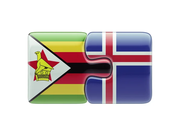 Islandia Zimbabwe Puzzle Concepto — Foto de Stock