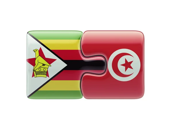 Tunisia Zimbabwe  Puzzle Concept — Stock Photo, Image