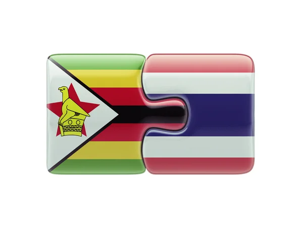 Thajsko Zimbabwe logická koncepce — Stock fotografie