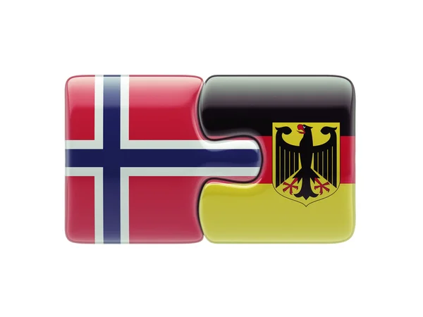 Norsko Německo Puzzle koncept — Stock fotografie