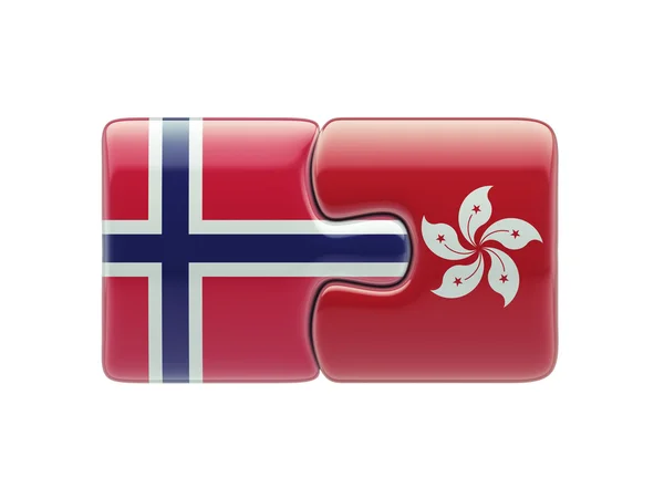 Norway Hong Kong  Puzzle Concept — Stock Photo, Image