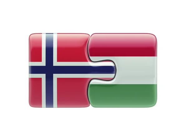 Norveç Macaristan bulmaca kavramı — Stok fotoğraf
