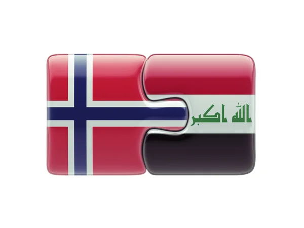 Norway Iraq  Puzzle Concept — Stock Photo, Image