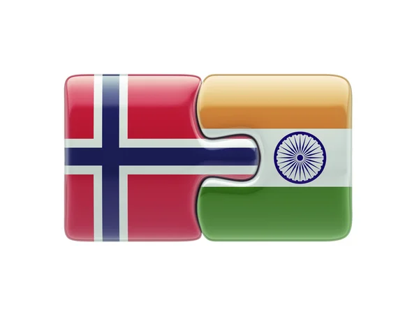 Norway India  Puzzle Concept — Stock Photo, Image