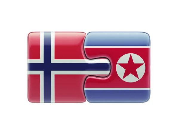 Norway North Korea  Puzzle Concept — Stock Photo, Image