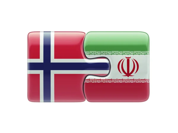 Norvège Iran Puzzle Concept — Photo