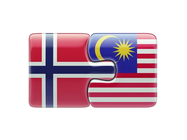 Norvegia Malesia Puzzle Concept — Foto Stock