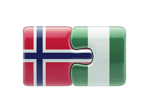 Norvège Nigeria Puzzle Concept — Photo