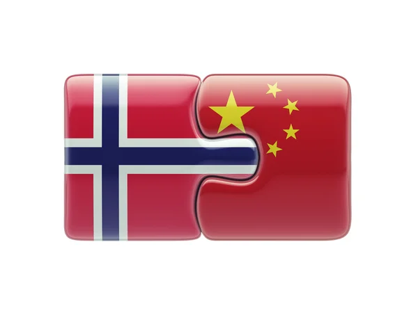 Noruega China Puzzle Concept — Fotografia de Stock