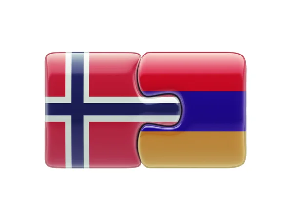 Norwegen Armenien Puzzle-Konzept — Stockfoto