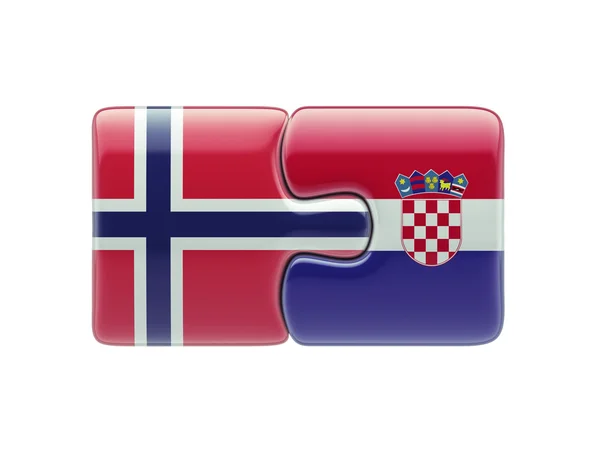 Noruega Croacia Puzzle Concepto —  Fotos de Stock