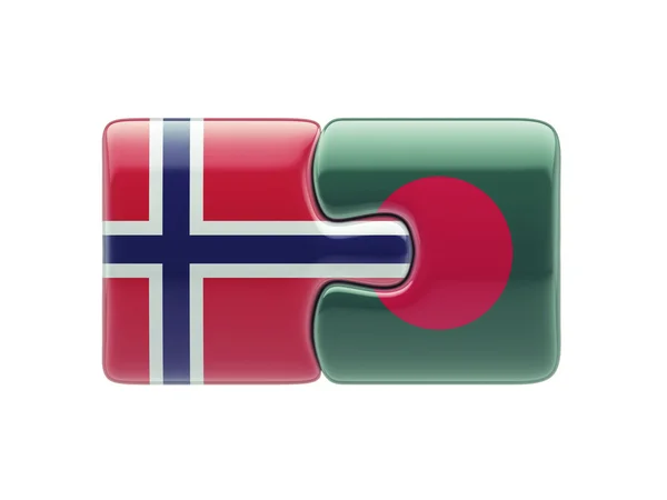 Norvegia Bangladesh Puzzle Concept — Foto Stock