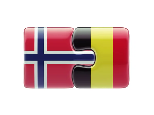 Norvegia Belgio Puzzle Concept — Foto Stock