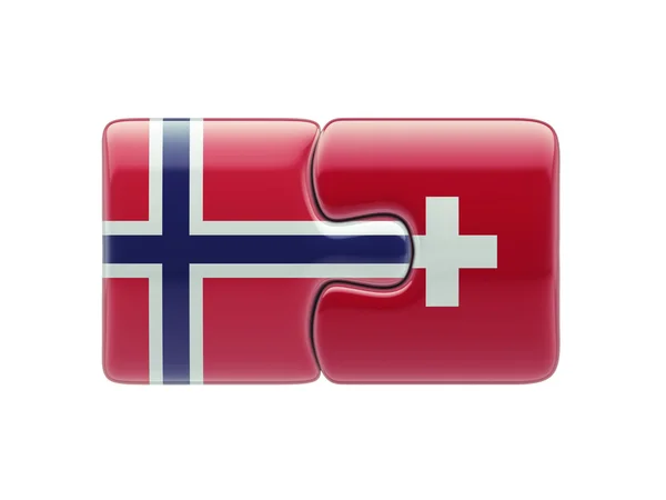 ノルウェー スイス パズル コンセプト — ストック写真