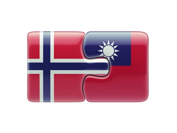 Norway Taiwan  Puzzle Concept — Stock Photo, Image