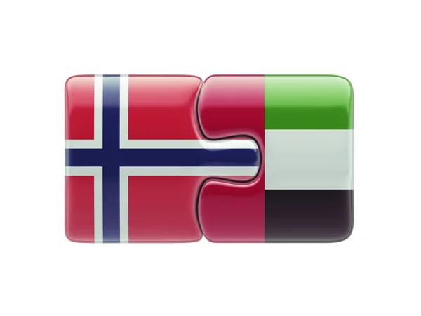 Norvegia Emirati Arabi Uniti Puzzle Concept — Foto Stock