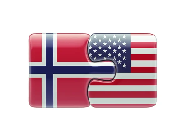 Noruega Estados Unidos Puzzle Concepto — Foto de Stock