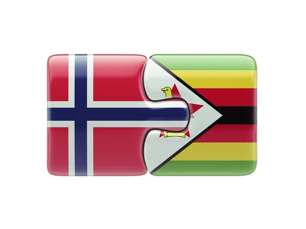 Noruega Zimbabwe Puzzle Concepto — Foto de Stock